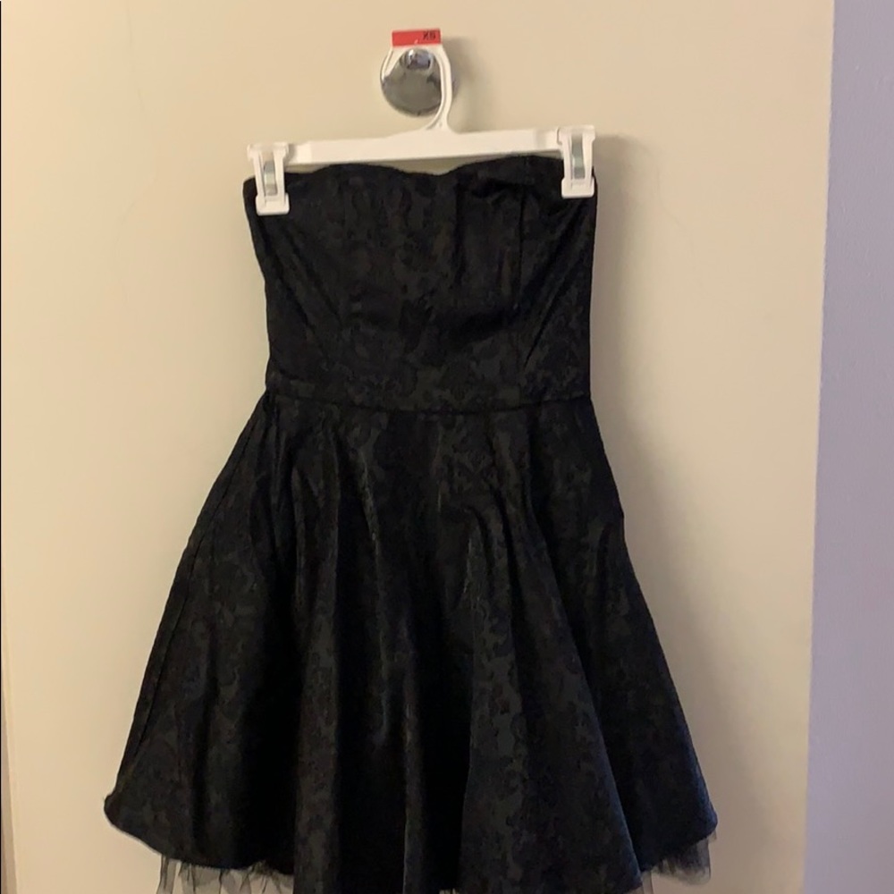 Strapless black dress